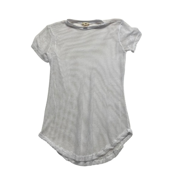 NYC white mesh fishnet raver tshirt women’s XL - Picture 1 of 6